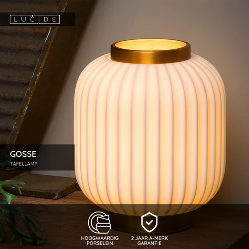 Lucide GOSSE - Tafellamp - Ø 19,5 cm - 1xE14 - Wit - USP